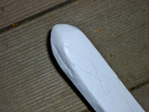 More spackle than wood...