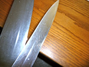 Knives scratched