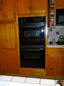 Late, a double oven; now, two storage cabinets